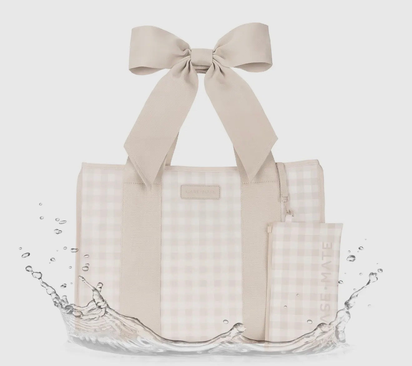 Case-Mate Latte Gingham Bow Jelly Tote Bag
