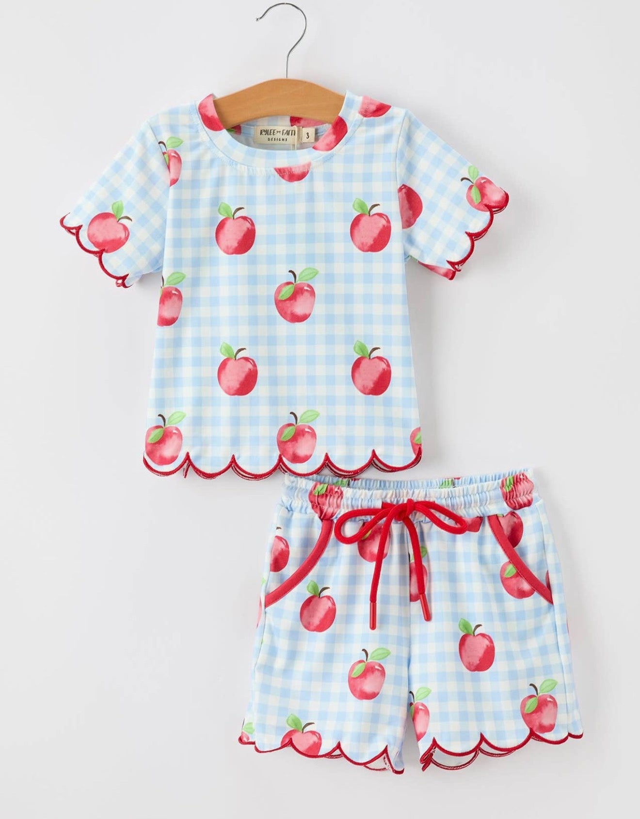 Apple Plaid Shorts Set