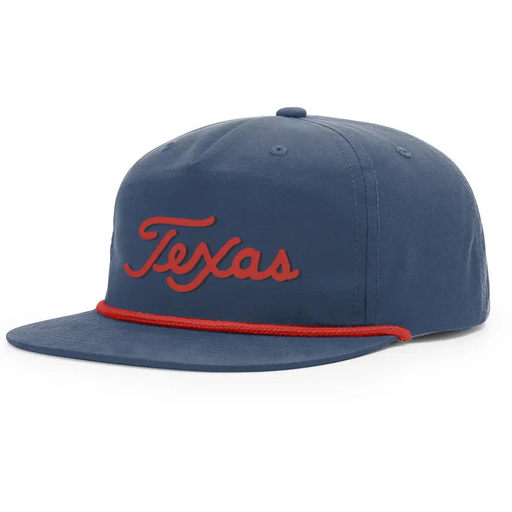 Texas Script Rope Hat - Navy/Red