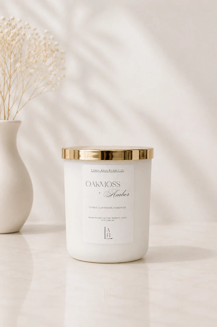 12oz Candle - Oakmoss Amber
