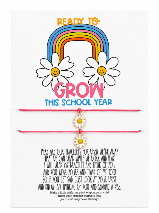 Back To School Wish Bracelet Set- Daisy