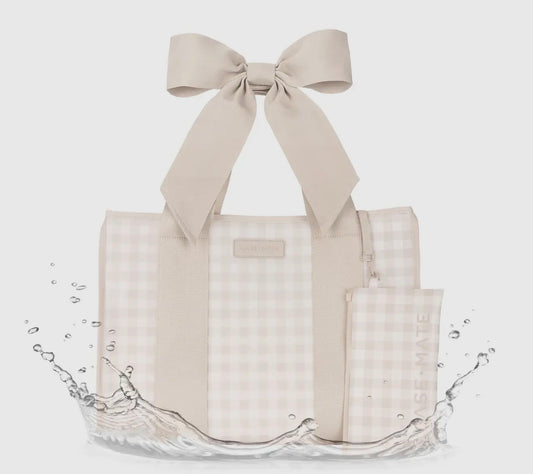 Case-Mate Latte Gingham Bow Jelly Tote Bag