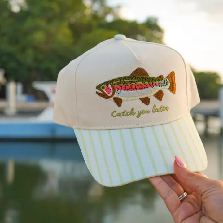 Catch You Later - Green Stripe Hat