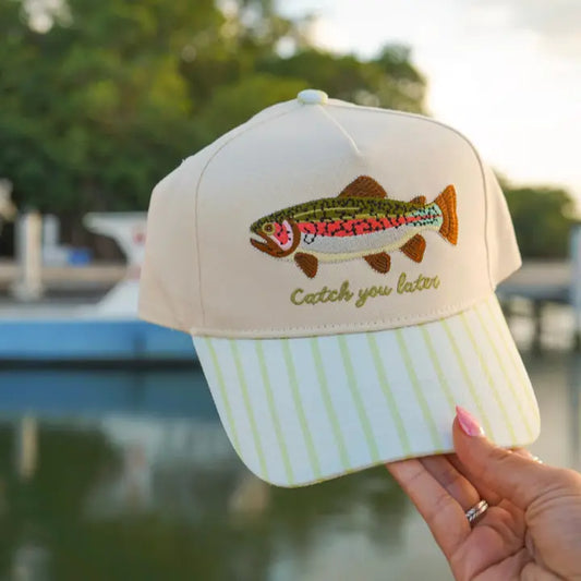 Catch You Later - Green Stripe Hat