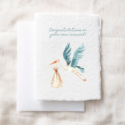 Congrats On Your New Arrival | Stork Baby Greeting Card
