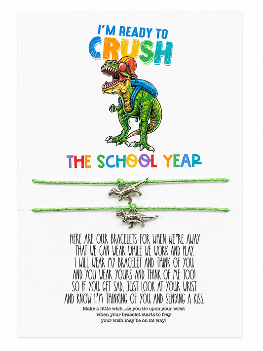 Back To School Wish Bracelet Set- Dino