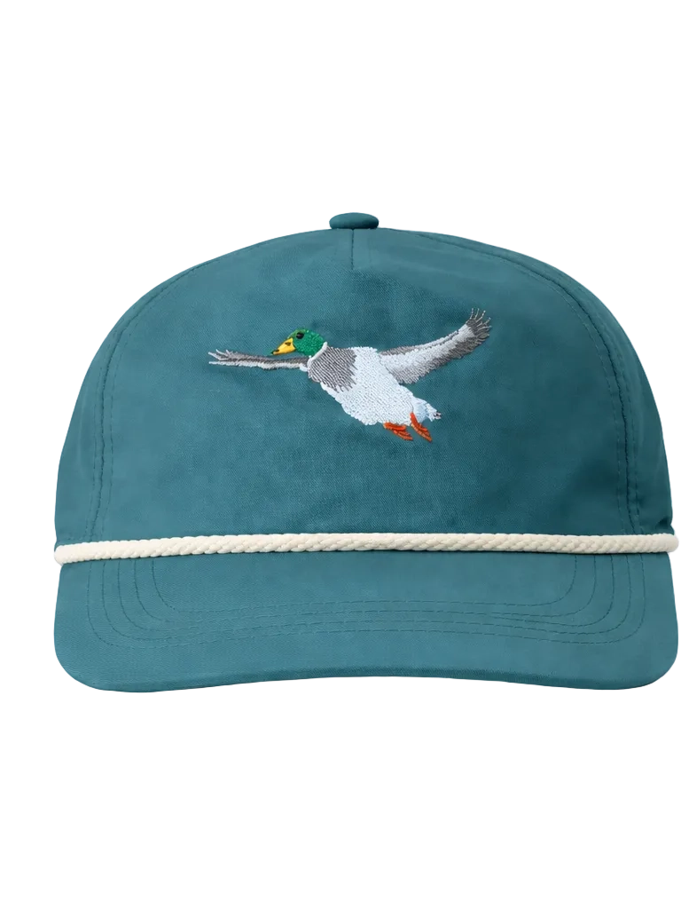 Flying Mallard Duck Hat in Teal