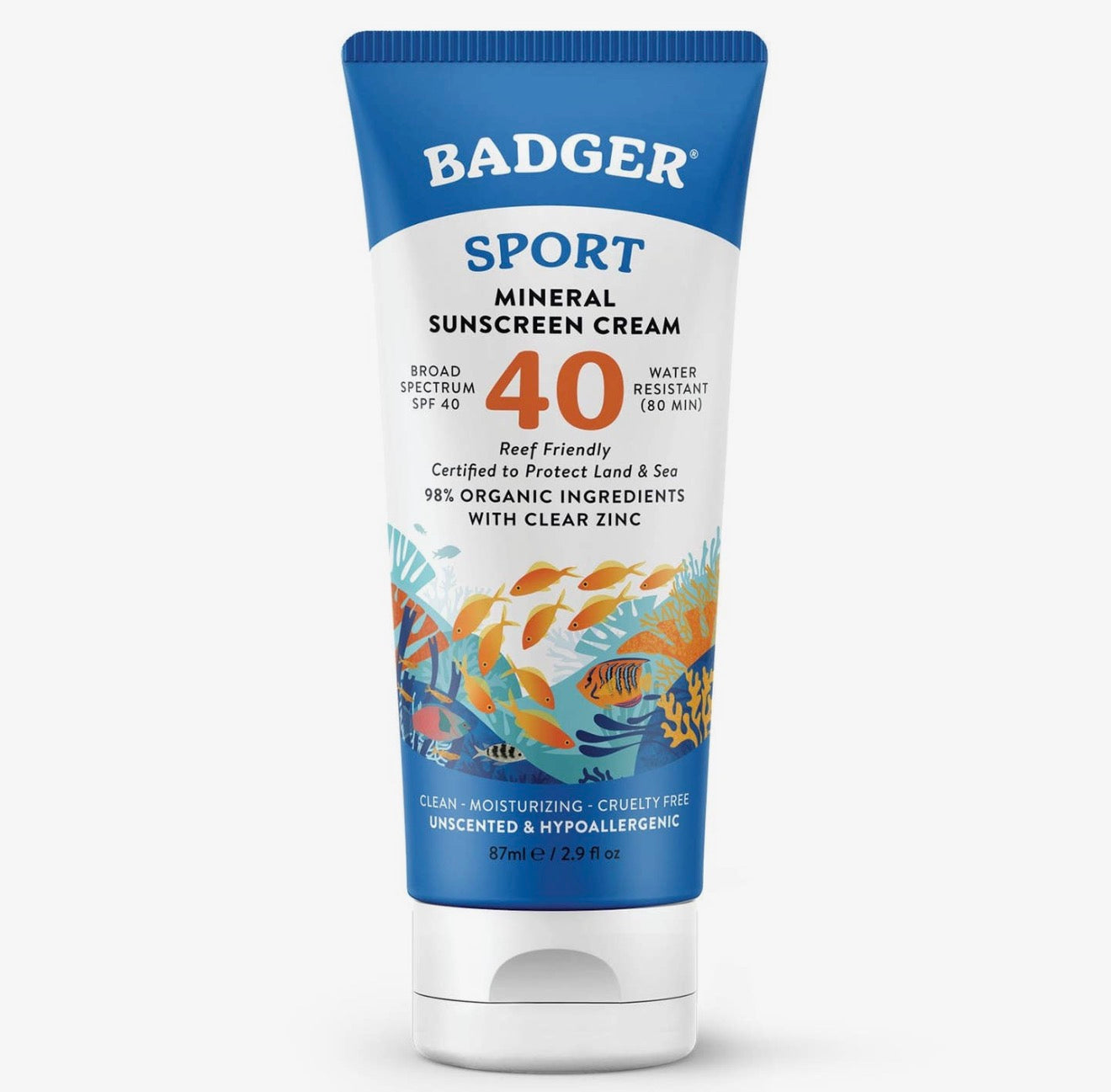 Badger Mineral Sunscreen Spf 40, Zinc Oxide Sun Care