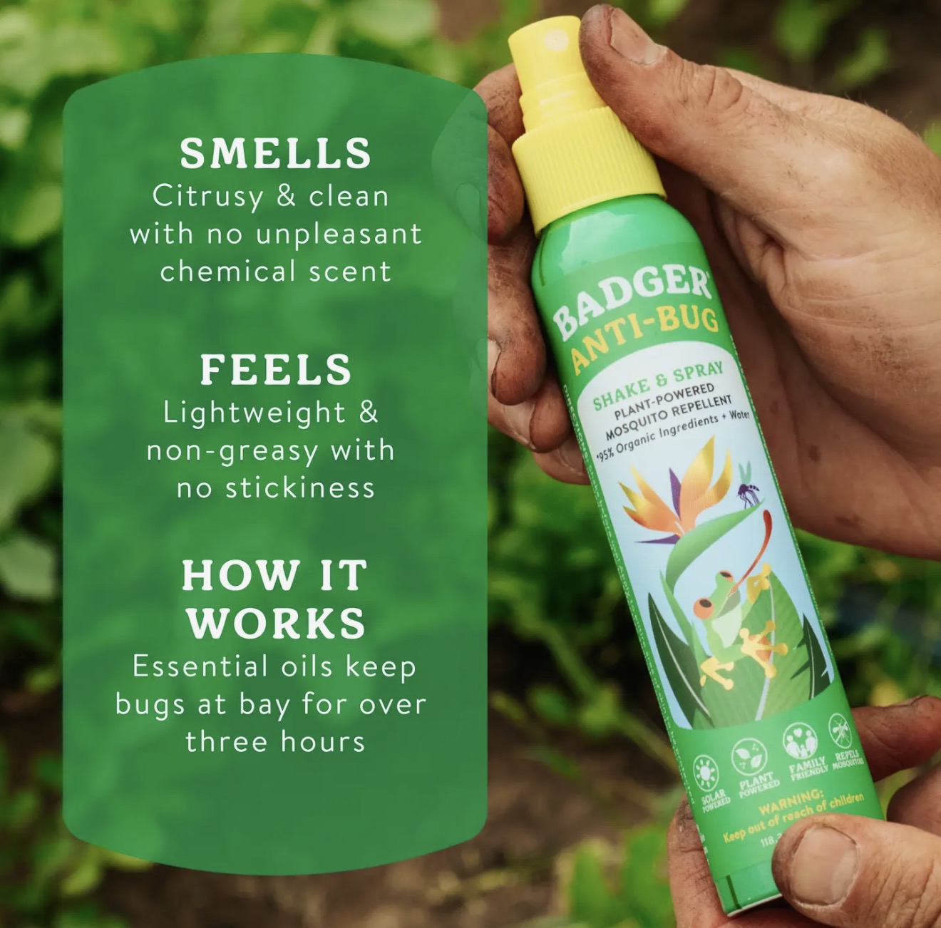 Badger Bug Spray, Mosquito Repellent, Organic & Deet-Free