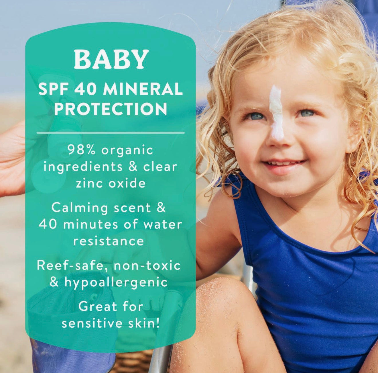 Badger Mineral Baby Sunscreen Cream Spf 40 with Zinc Oxide