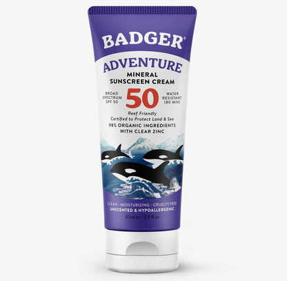 Badger Mineral Sunscreen Cream Spf 50, Zinc Oxide Sun Care