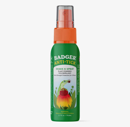 Badger Tick Spray, All Natural Tick Repellent, Deet-Free