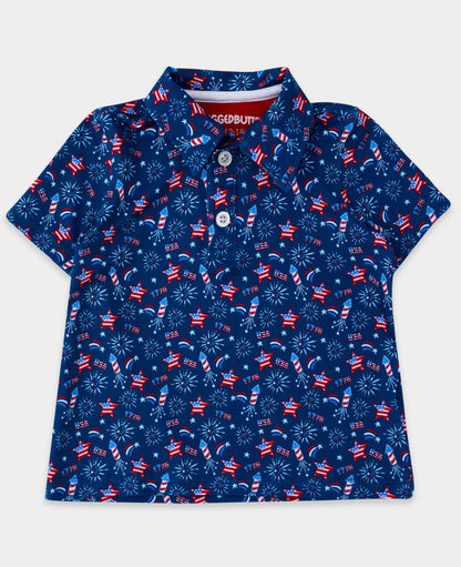Red White & Boom SS Performance Polo