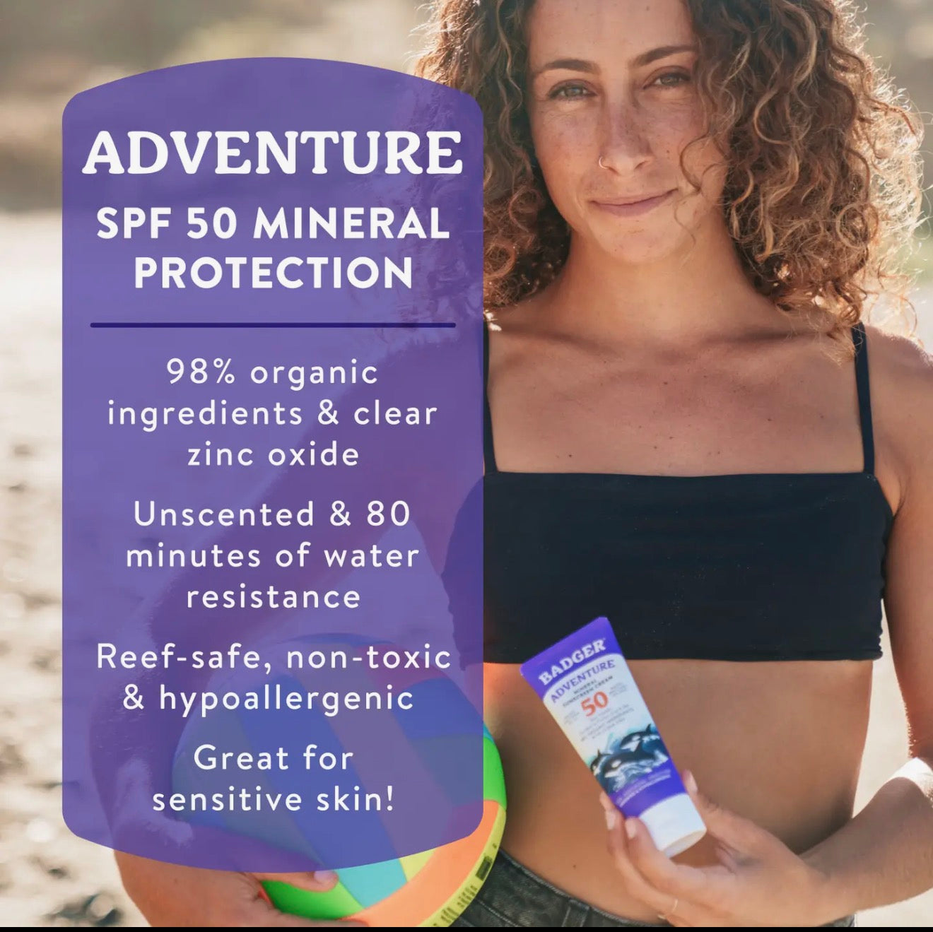 Badger Mineral Sunscreen Cream Spf 50, Zinc Oxide Sun Care