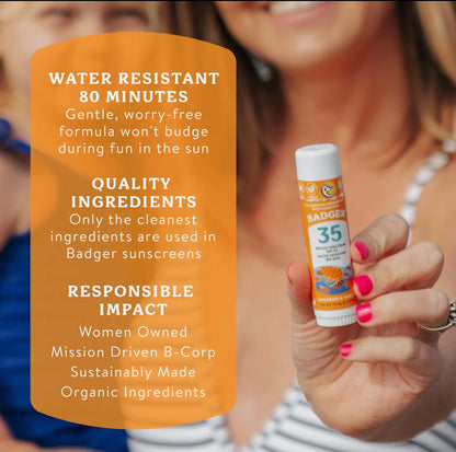 Badger Kids Mineral Sunscreen Face Stick Spf 35