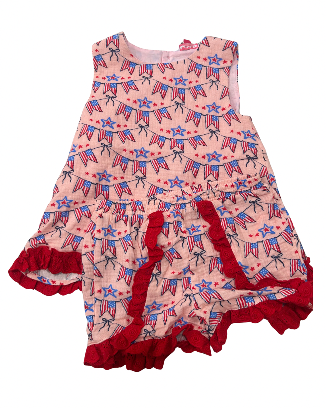 Girls American Sweetheart Cotton Gauze Swing Top & Short Set