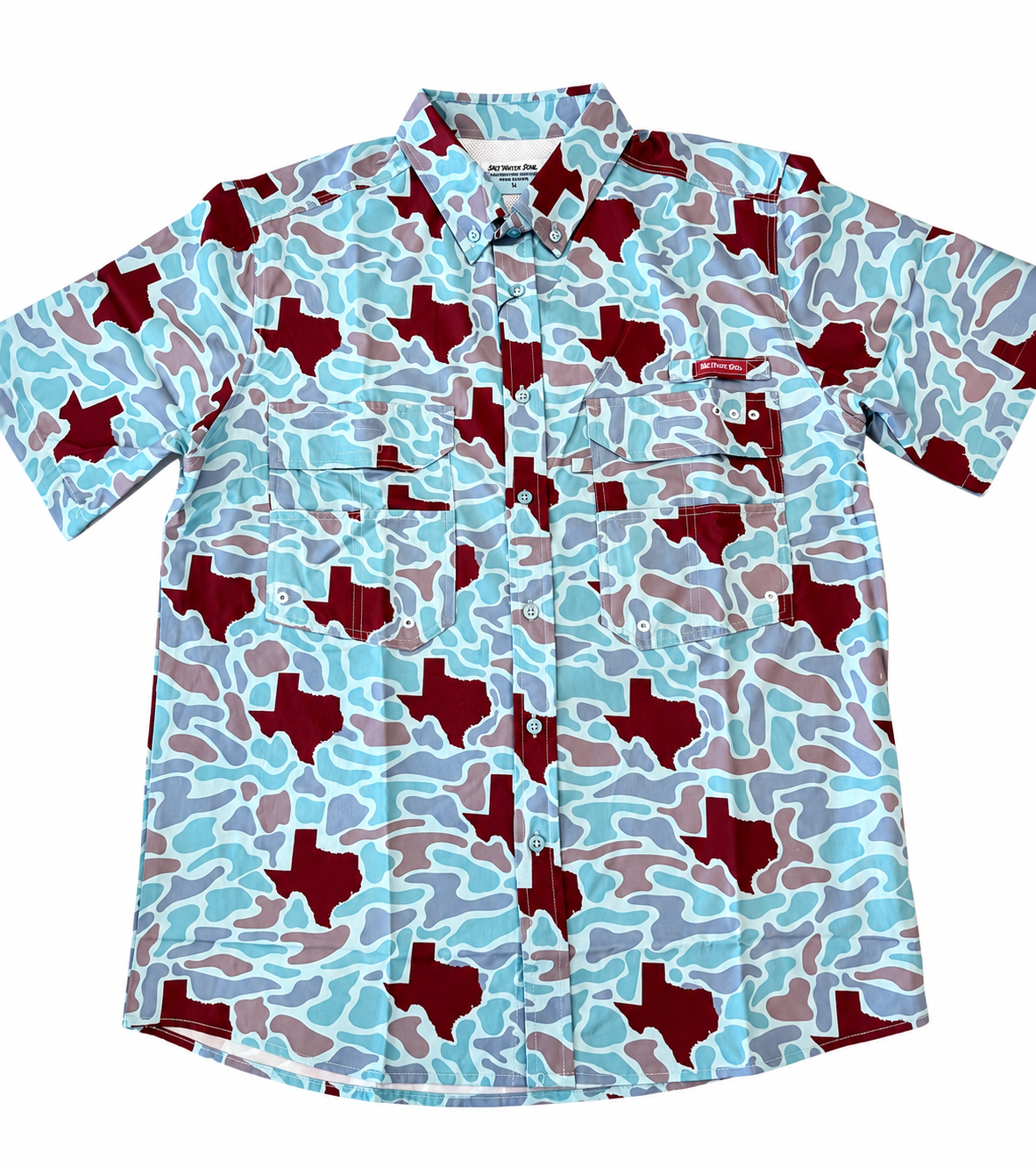 Texas Maroon Camo Fishing Shirt