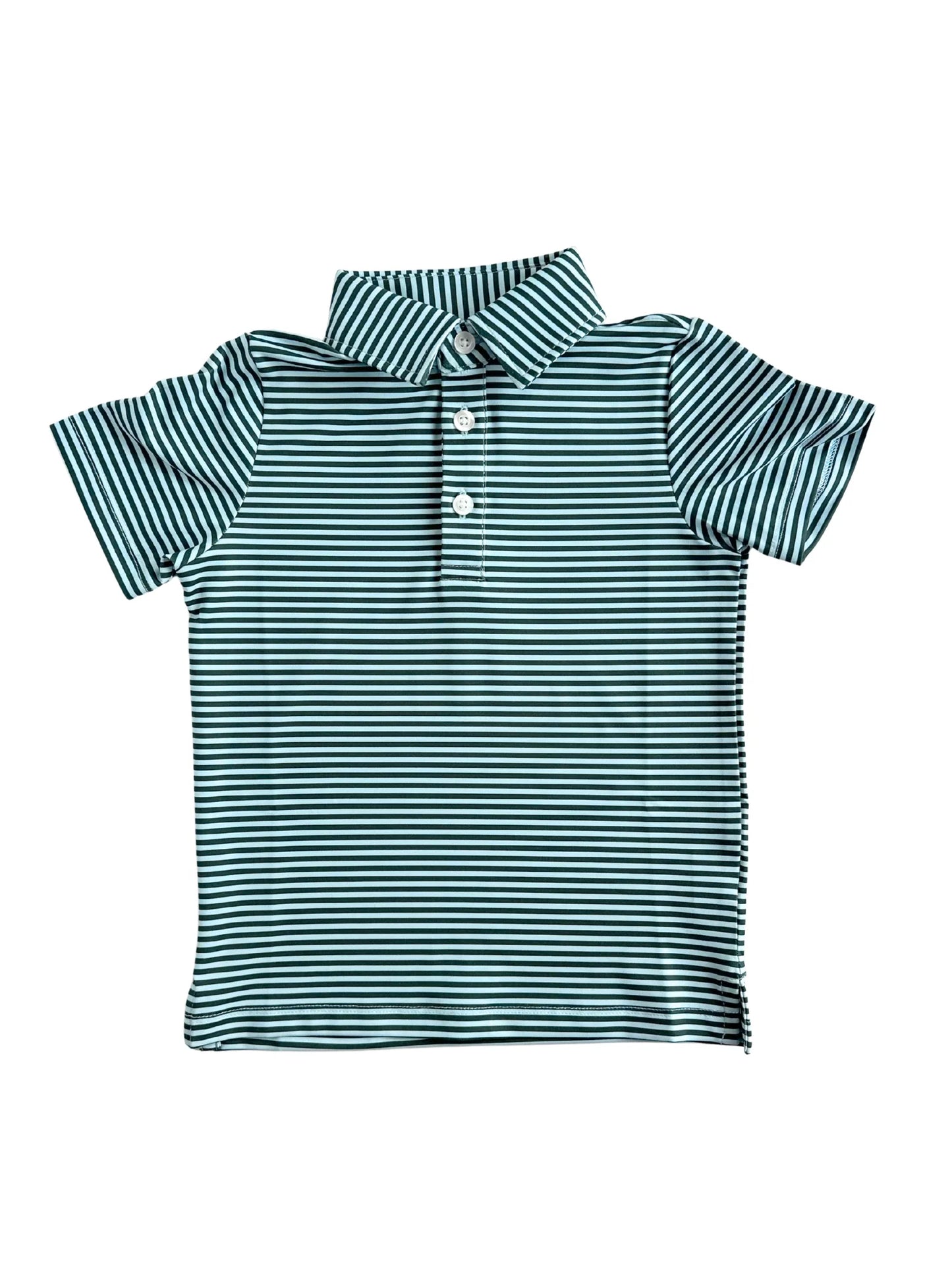 Performance Polo - Green & Light Blue