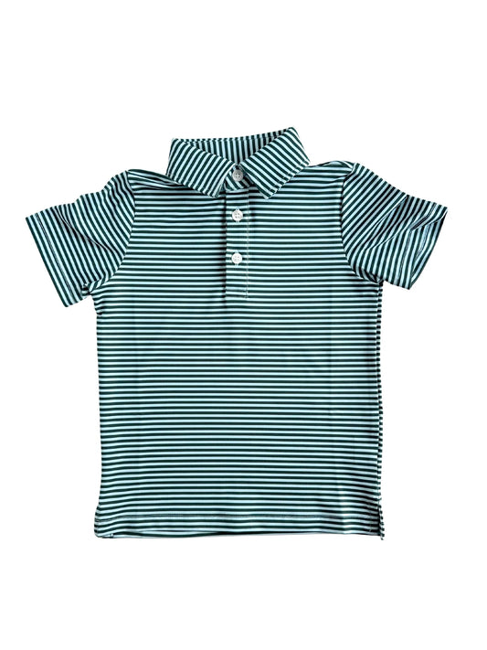 Performance Polo - Green & Light Blue