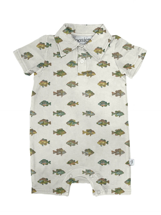 Lake Fish - Short Sleeve Polo Romper