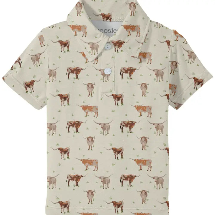 Longhorns Cows - Short Sleeve Polo Shirt