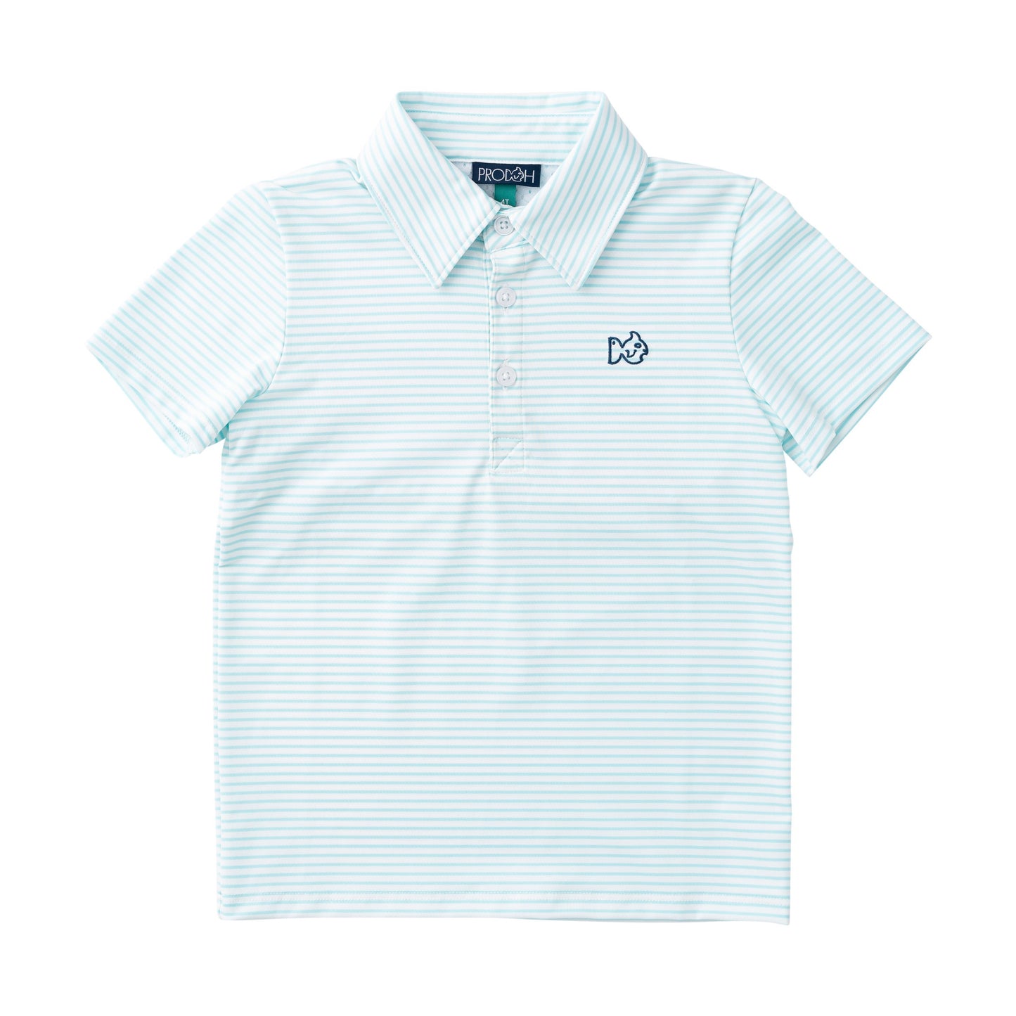 Boys S/S Pro Performance Polo in Aruba Blue Stripe