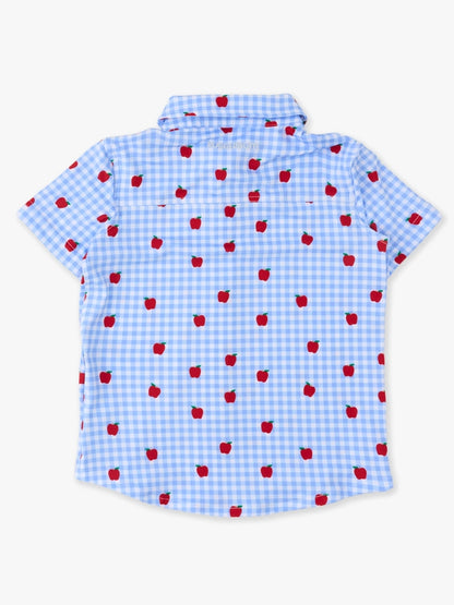 Apple Gingham Knit Performance SS Button Down Shirt