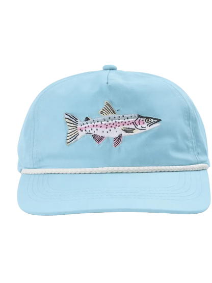Rainbow Trout Rope Cap in Aqua