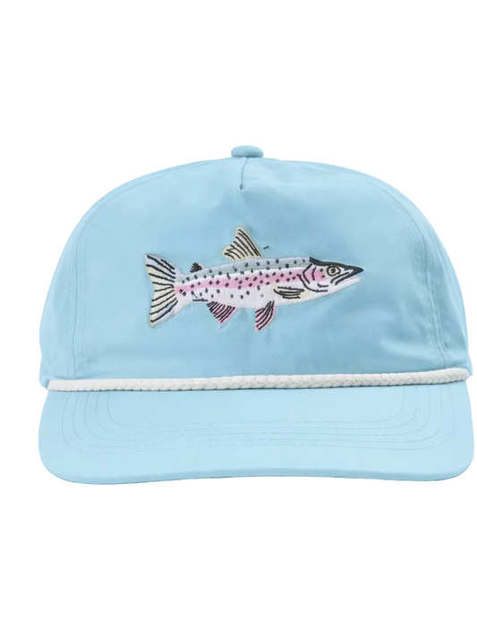 Rainbow Trout Rope Cap in Aqua