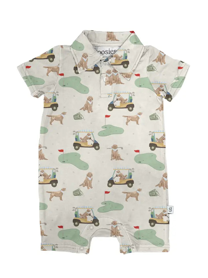 Barks & Birdies - Short Sleeve Polo Romper