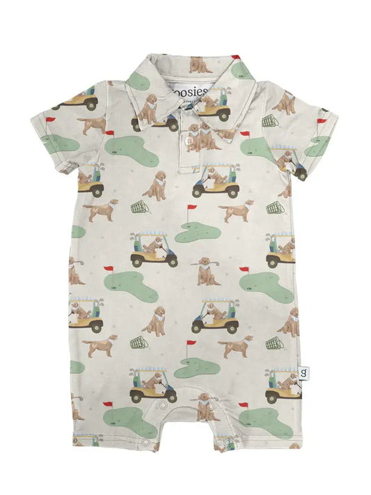 Barks & Birdies - Short Sleeve Polo Romper