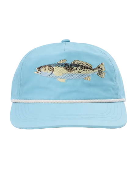 Speckled Trout Rope Cap in Aqua