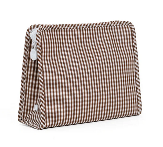 ROADIE MEDIUM Zip Pouch - GINGHAM COCO