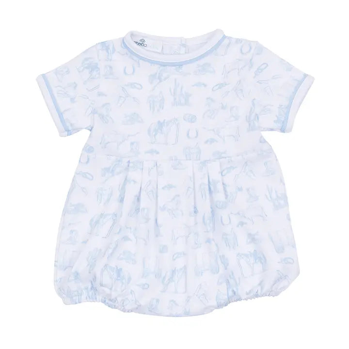 Wild West Toile Bubble - Light Blue