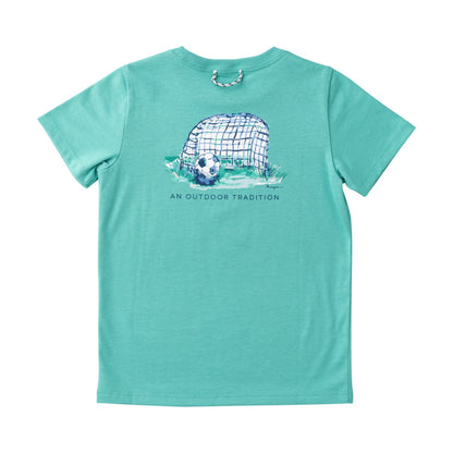 Kids' Short Sleeve Cotton T-shirt in Marine Green
