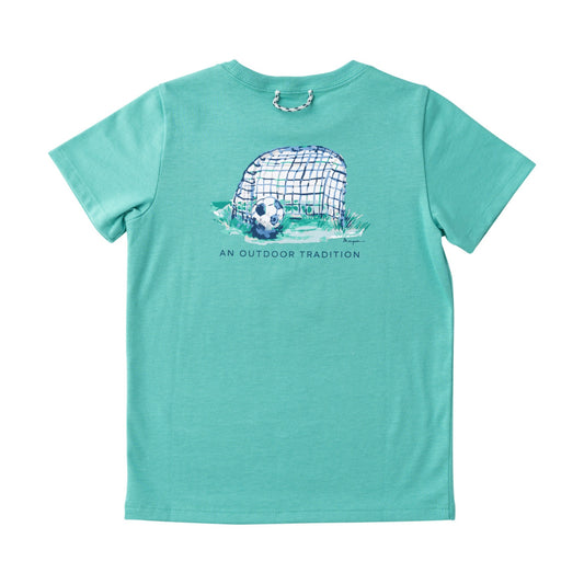 Kids' Short Sleeve Cotton T-shirt in Marine Green